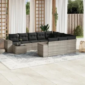 Garden sofa set 11 pieces and gray synthetic rattan cushions by , Garden sets - Ref: Foro24-3223131, Price: 757,11 €, Discoun...