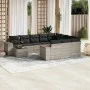 Set de sofás de jardín 11 pzas y cojines ratán sintético gris de , Conjuntos de jardín - Ref: Foro24-3223131, Precio: 756,87 ...