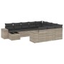 Garden sofa set 11 pieces and gray synthetic rattan cushions by , Garden sets - Ref: Foro24-3223131, Price: 772,38 €, Discoun...