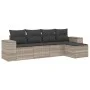 Garden sofa set and cushions 5 pieces light gray synthetic rattan by , Modular outdoor sofas - Ref: Foro24-3222491, Price: 33...
