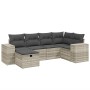 Garden sofa set 6 pieces and gray synthetic rattan cushions by , Garden sets - Ref: Foro24-3264418, Price: 420,63 €, Discount: %