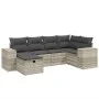 Garden sofa set 6 pieces and gray synthetic rattan cushions by , Garden sets - Ref: Foro24-3264418, Price: 429,53 €, Discount: %