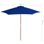 Gartenschirm mit blauem Holzmast 270 cm von vidaXL, Sonnenschirme - Ref: Foro24-313763, Preis: 69,66 €, Rabatt: %