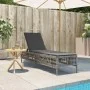 Liegestuhl mit synthetischem Rattan und grauem Kissen von , Liegen - Ref: Foro24-4002739, Preis: 143,24 €, Rabatt: %