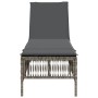 Sun lounger with synthetic rattan and grey cushion by , Loungers - Ref: Foro24-4002739, Price: 145,91 €, Discount: %