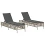 Sun loungers with small table, 2 units, light gray synthetic rattan by , Loungers - Ref: Foro24-4002751, Price: 274,85 €, Dis...