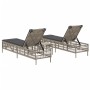 Liegestühle mit Tisch, 2 Stück, aus hellem grauem Kunststoff-Rattan. von , Liegen - Ref: Foro24-4002751, Preis: 278,25 €, Rab...