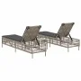Sun loungers with small table, 2 units, light gray synthetic rattan by , Loungers - Ref: Foro24-4002751, Price: 274,85 €, Dis...