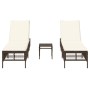 Liegestühle mit Tisch, 2 Stück, aus braunem synthetischem Rattan. von , Liegen - Ref: Foro24-4002747, Preis: 276,64 €, Rabatt: %