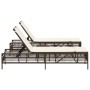Sun loungers with small table, 2 units, synthetic brown rattan by , Loungers - Ref: Foro24-4002747, Price: 276,64 €, Discount: %