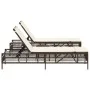 Sun loungers with small table, 2 units, synthetic brown rattan by , Loungers - Ref: Foro24-4002747, Price: 271,84 €, Discount: %