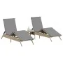 Liegestühle mit Kissen, 2 Stück, aus synthetischem Rattan in Beige. von , Liegen - Ref: Foro24-3261581, Preis: 281,68 €, Raba...
