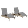 Liegestühle mit Kissen, 2 Stück, aus synthetischem Rattan in Beige. von , Liegen - Ref: Foro24-3261581, Preis: 284,75 €, Raba...