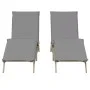 Liegestühle mit Kissen, 2 Stück, aus synthetischem Rattan in Beige. von , Liegen - Ref: Foro24-3261581, Preis: 281,68 €, Raba...