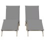 Liegestühle mit Kissen, 2 Stück, aus synthetischem Rattan in Beige. von , Liegen - Ref: Foro24-3261581, Preis: 284,75 €, Raba...