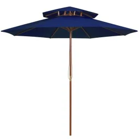Zweistöckiger blauer Stockschirm aus Holz, 270 cm von vidaXL, Sonnenschirme - Ref: Foro24-313767, Preis: 92,37 €, Rabatt: %