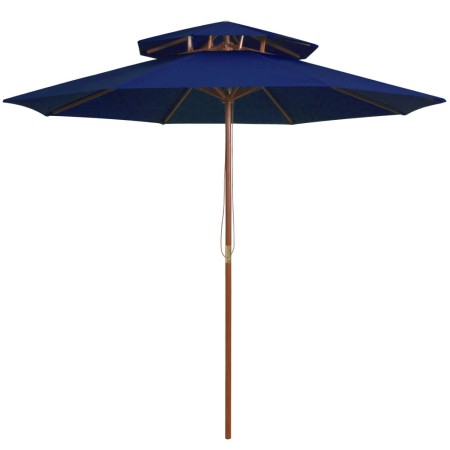 Zweistöckiger blauer Stockschirm aus Holz, 270 cm von vidaXL, Sonnenschirme - Ref: Foro24-313767, Preis: 94,13 €, Rabatt: %