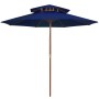 Zweistöckiger blauer Stockschirm aus Holz, 270 cm von vidaXL, Sonnenschirme - Ref: Foro24-313767, Preis: 94,13 €, Rabatt: %