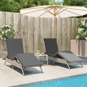 Sun loungers with cushions 2 units light gray synthetic rattan by , Loungers - Ref: Foro24-3261583, Price: 281,37 €, Discount: %