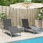 Sun loungers with cushions 2 units light gray synthetic rattan by , Loungers - Ref: Foro24-3261583, Price: 281,37 €, Discount: %