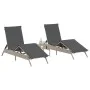 Sun loungers with cushions 2 units light gray synthetic rattan by , Loungers - Ref: Foro24-3261583, Price: 281,37 €, Discount: %