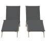 Liegestühle mit Kissen, 2 Stück, aus hellem grauem Kunststoff-Rattan. von , Liegen - Ref: Foro24-3261583, Preis: 286,61 €, Ra...
