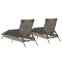 Sun loungers with cushions 2 units light gray synthetic rattan by , Loungers - Ref: Foro24-3261583, Price: 281,37 €, Discount: %