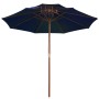 Zweistöckiger blauer Stockschirm aus Holz, 270 cm von vidaXL, Sonnenschirme - Ref: Foro24-313767, Preis: 94,13 €, Rabatt: %
