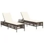 Sun loungers with cushions 2 units synthetic brown rattan by , Loungers - Ref: Foro24-3261597, Price: 278,20 €, Discount: %