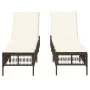 Sun loungers with cushions 2 units synthetic brown rattan by , Loungers - Ref: Foro24-3261597, Price: 278,20 €, Discount: %