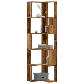 Estantería de esquina 5 niveles madera envejecida 50x50x179 cm de , Librerías y estanterías - Ref: Foro24-852589, Precio: 81,...