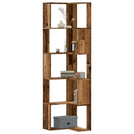 Corner shelf 5 levels aged wood 50x50x179 cm by , Bookcases and shelves - Ref: Foro24-852589, Price: 81,32 €, Discount: %