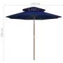 Zweistöckiger blauer Stockschirm aus Holz, 270 cm von vidaXL, Sonnenschirme - Ref: Foro24-313767, Preis: 92,37 €, Rabatt: %