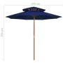 Zweistöckiger blauer Stockschirm aus Holz, 270 cm von vidaXL, Sonnenschirme - Ref: Foro24-313767, Preis: 94,13 €, Rabatt: %
