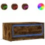 Mesa de centro con luces LED madera de ingeniería roble ahumado de , Mesas de centro - Ref: Foro24-851988, Precio: 91,92 €, D...