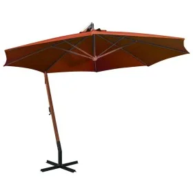 Hanging parasol with terracotta fir wood stick 3.5x2.9 m by vidaXL, Umbrellas - Ref: Foro24-313771, Price: 202,78 €, Discount: %