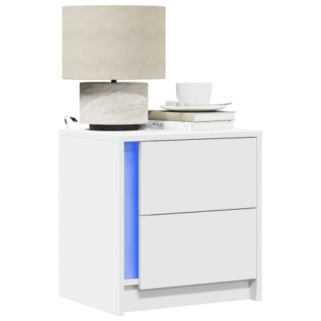 Nachttisch mit LED-Lichtern aus weißem Holzwerkstoff von , Nachttische - Ref: Foro24-852047, Preis: 53,93 €, Rabatt: %