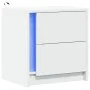 Bedside table with white engineered wood and LED lights by , Nightstands - Ref: Foro24-852047, Price: 53,25 €, Discount: %