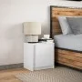 Bedside table with white engineered wood and LED lights by , Nightstands - Ref: Foro24-852047, Price: 53,25 €, Discount: %