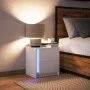 Bedside table with white engineered wood and LED lights by , Nightstands - Ref: Foro24-852047, Price: 53,25 €, Discount: %