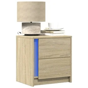 Nachttisch mit LED-Lichtern aus Eichenholz in Sonoma-Eiche-Optik. von , Nachttische - Ref: Foro24-852051, Preis: 45,35 €, Rab...