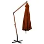 Hanging parasol with terracotta fir wood stick 3.5x2.9 m by vidaXL, Umbrellas - Ref: Foro24-313771, Price: 202,89 €, Discount: %