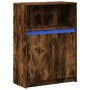 Sideboard with LED lighting, engineered smoked oak wood, 72x34x100 cm. by , Sideboards - Ref: Foro24-852163, Price: 76,19 €, ...