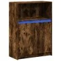 Sideboard with LED lighting, engineered smoked oak wood, 72x34x100 cm. by , Sideboards - Ref: Foro24-852163, Price: 75,29 €, ...