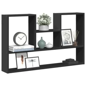 Engineered wood black wall shelf 99x15x60 cm by , Shelves and shelves - Ref: Foro24-853237, Price: 43,43 €, Discount: %