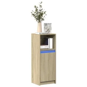 Sideboard with LED lights, engineered wood in Sonoma oak, 38x34x100 cm. by , Sideboards - Ref: Foro24-852168, Price: 57,39 €,...