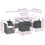 7-piece garden sofa set with light gray PE rattan cushions by , Garden sets - Ref: Foro24-3269202, Price: 558,71 €, Discount: %