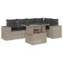 Garden sofa set 6 pieces and gray synthetic rattan cushions by , Garden sets - Ref: Foro24-3269152, Price: 492,13 €, Discount: %