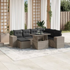 Set de sofás de jardín 8 pzas y cojines ratán sintético gris de , Conjuntos de jardín - Ref: Foro24-3269332, Precio: 606,49 €...