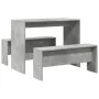 Dining table and benches 3 pieces engineered wood gray concrete by , Furniture sets for kitchens and dining rooms - Ref: Foro...